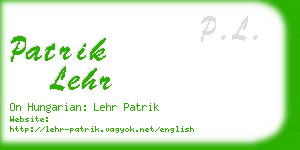 patrik lehr business card